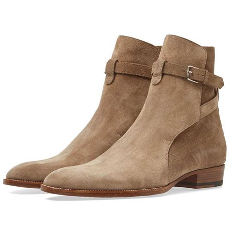 ysl jodhpur boots cigar suede